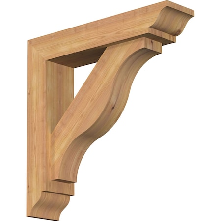 Ekena Millwork Funston Traditional Smooth Bracket w/ Offset Brace, Western Red Cedar, 5 1/2"W x 24"D x 24"H BKT0604X24X24FST01SWR